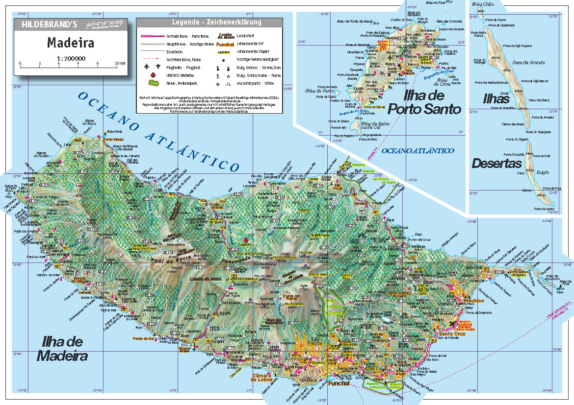 Karte der Urlaubskarte Madeira